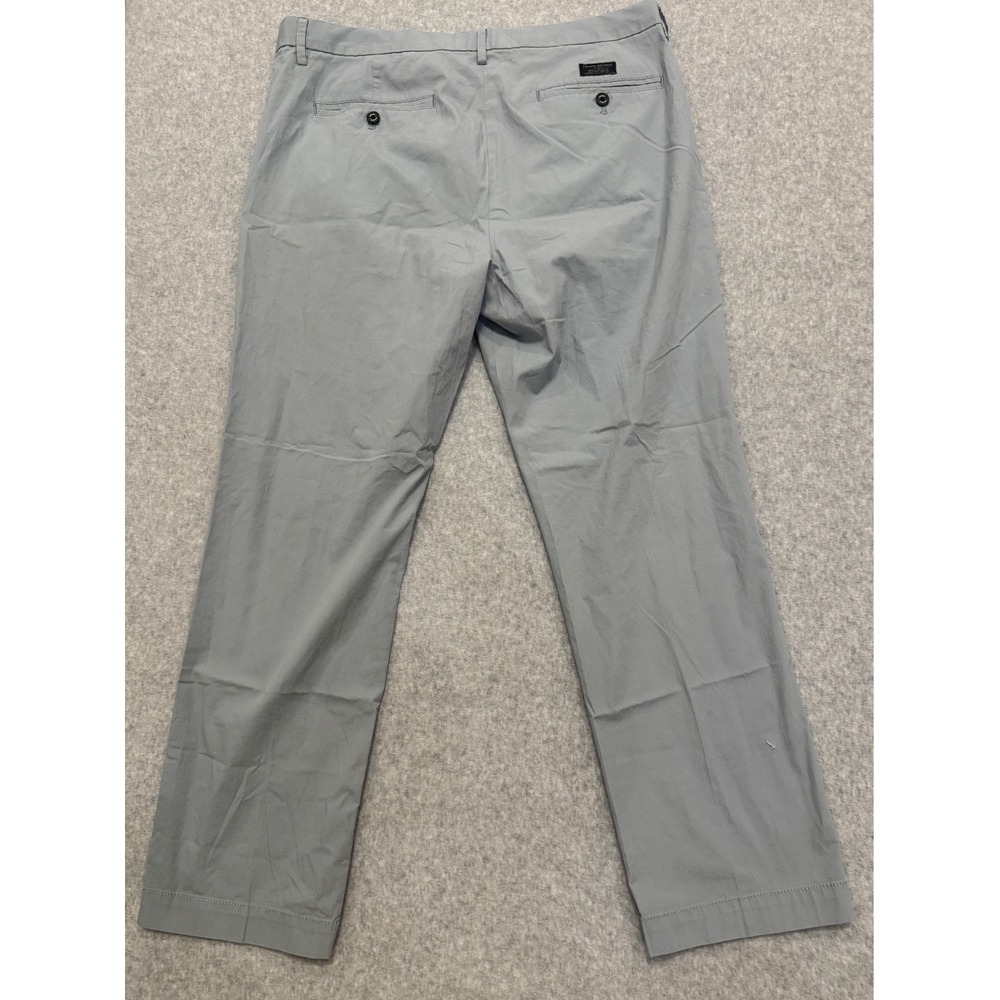 Banana Republic Aiden Chino Mens 35x30 Light Grey Slim Fit Cotton Stretch Pants - Picture 8 of 11